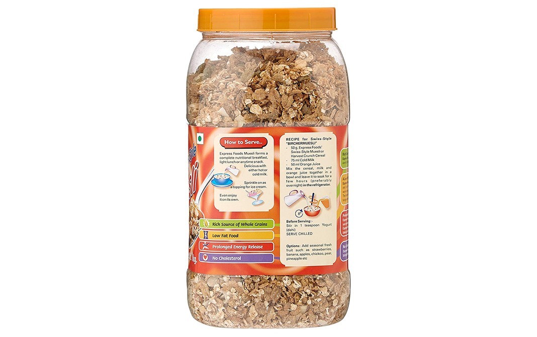 Express Foods Swiss Style Muesli    Plastic Jar  1 kilogram